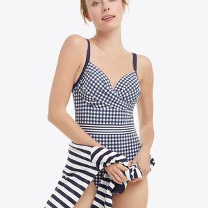Draper James x Lands End Draped One Piece Swimsuit